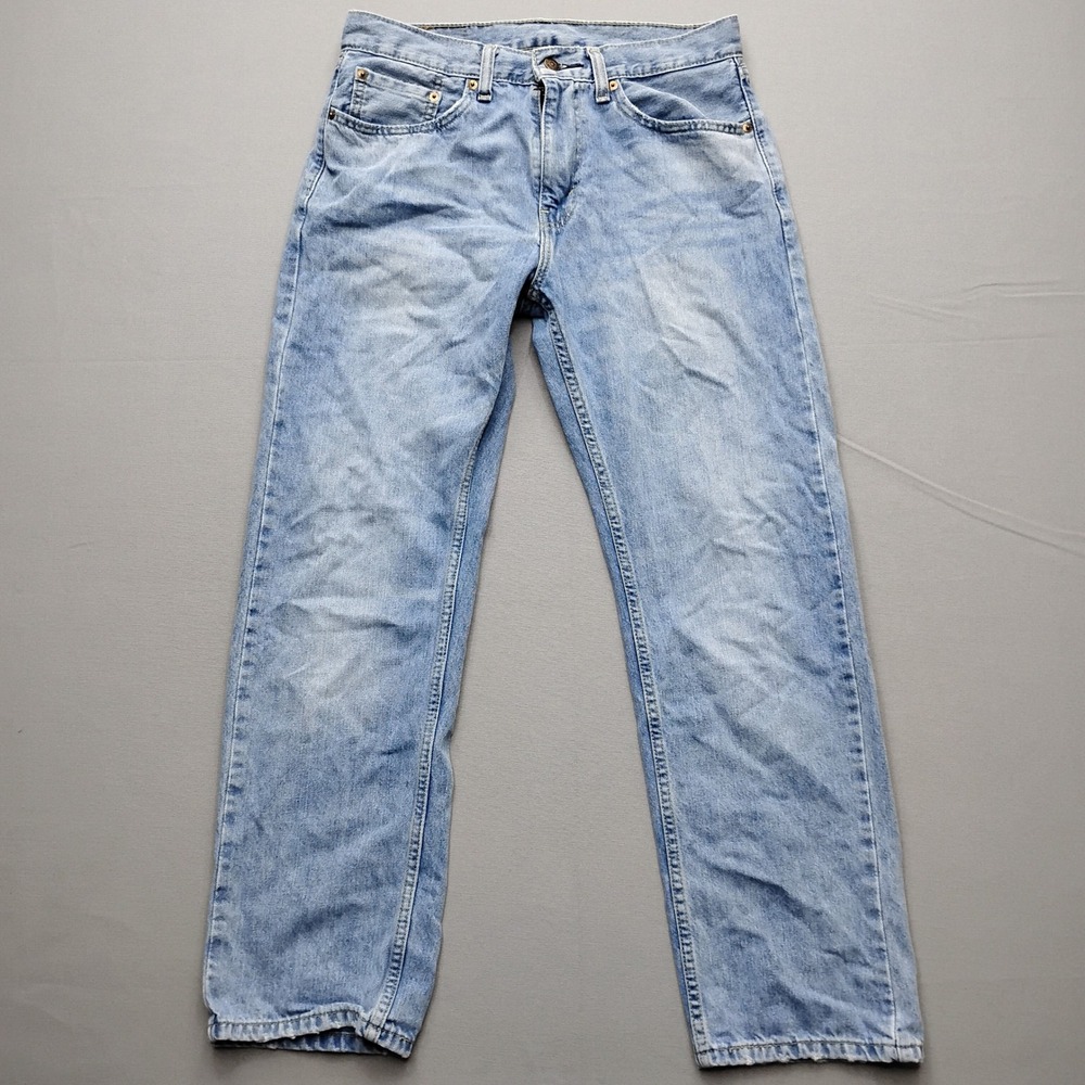 Levi 505 Regular Fit Straight Leg Jeans Light Wash Blue Denim 32x30